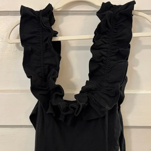 Free People Black Ruffled Midi Dress - Picture 2 of 7